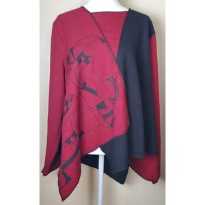 Vtg Ahni Hand Made Wool Asymmetrical‎ Tunic Top Color Block Art To Wear Abstract